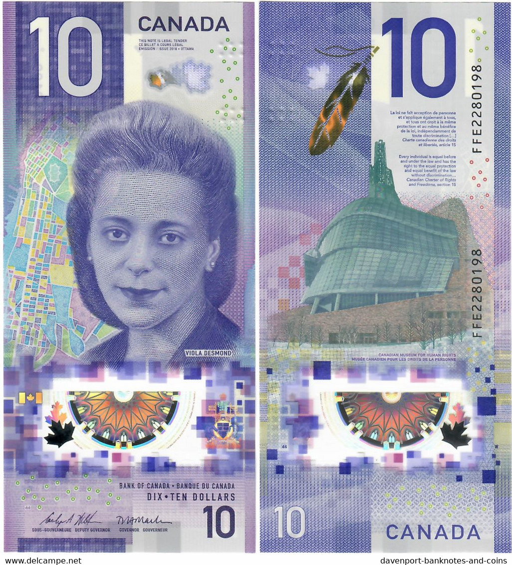 Canada 10 Dollars 2018 UNC "Wilkins/Macklem" - Canada
