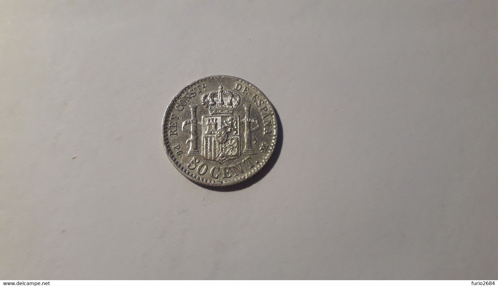 AM2 SPAGNA ALFONSO XIII 50 CENTIMOS 1892 ARGENTO SILVER IN SPL - Monedas Provinciales