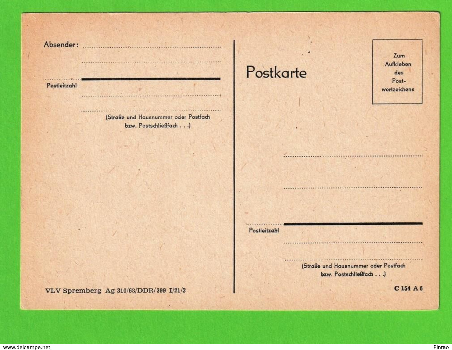 ALEMANHA DEMOCRÁTICA 1968- CTO_  PCI0109 - Postcards - Mint