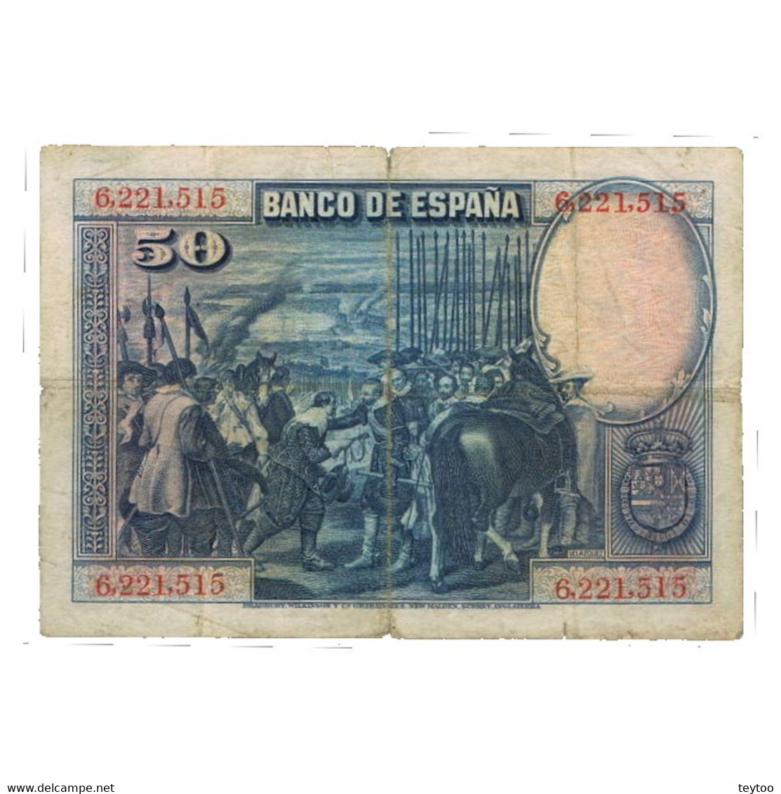 B0549# España 1928. 50 Pts (VG) - WPM P-75a - 50 Pesetas