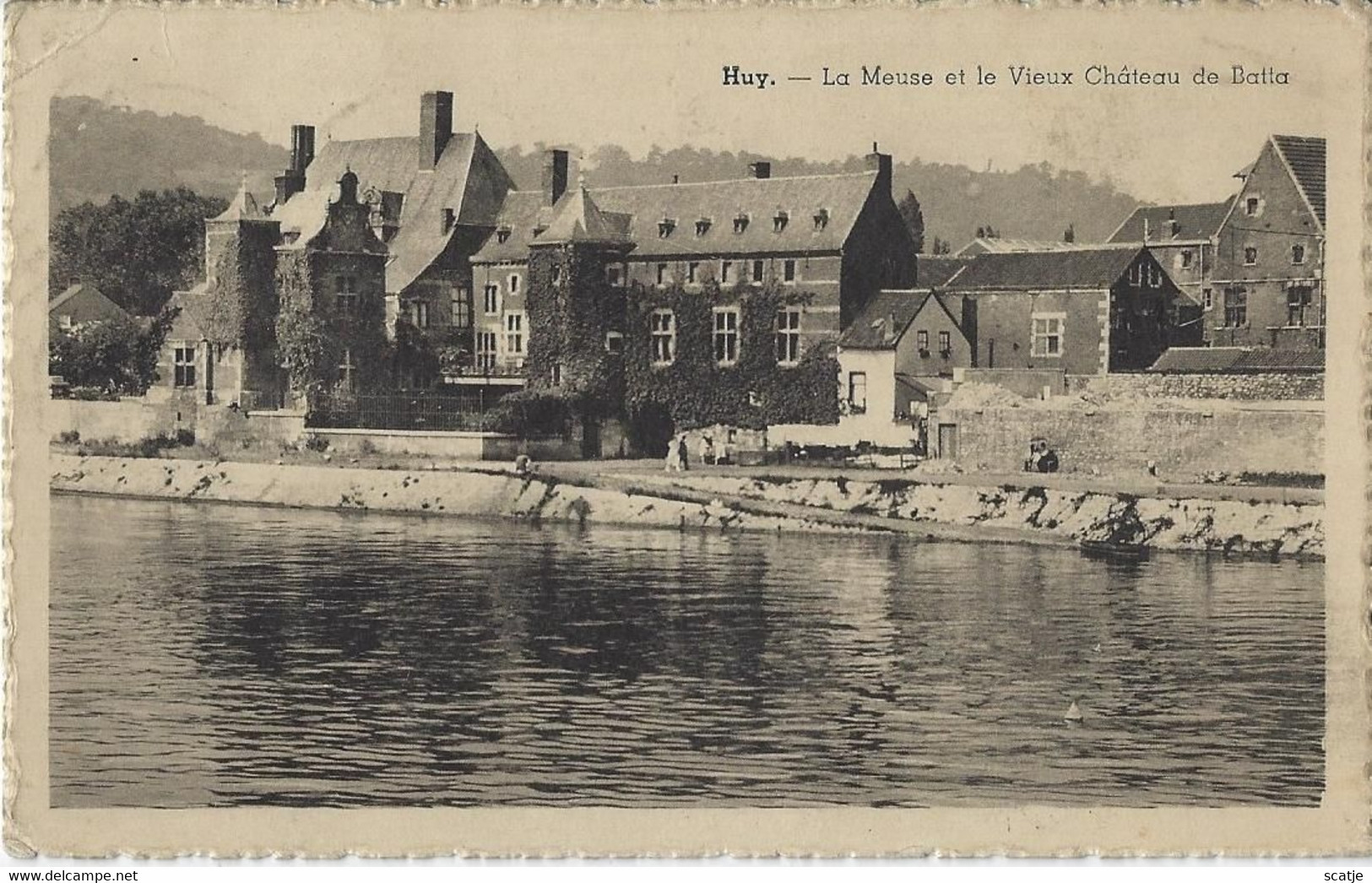 Huy.   -   La Meuse Et Le Vieux Château De  Batta   -    1944    Naart   Sclessin - Hoei