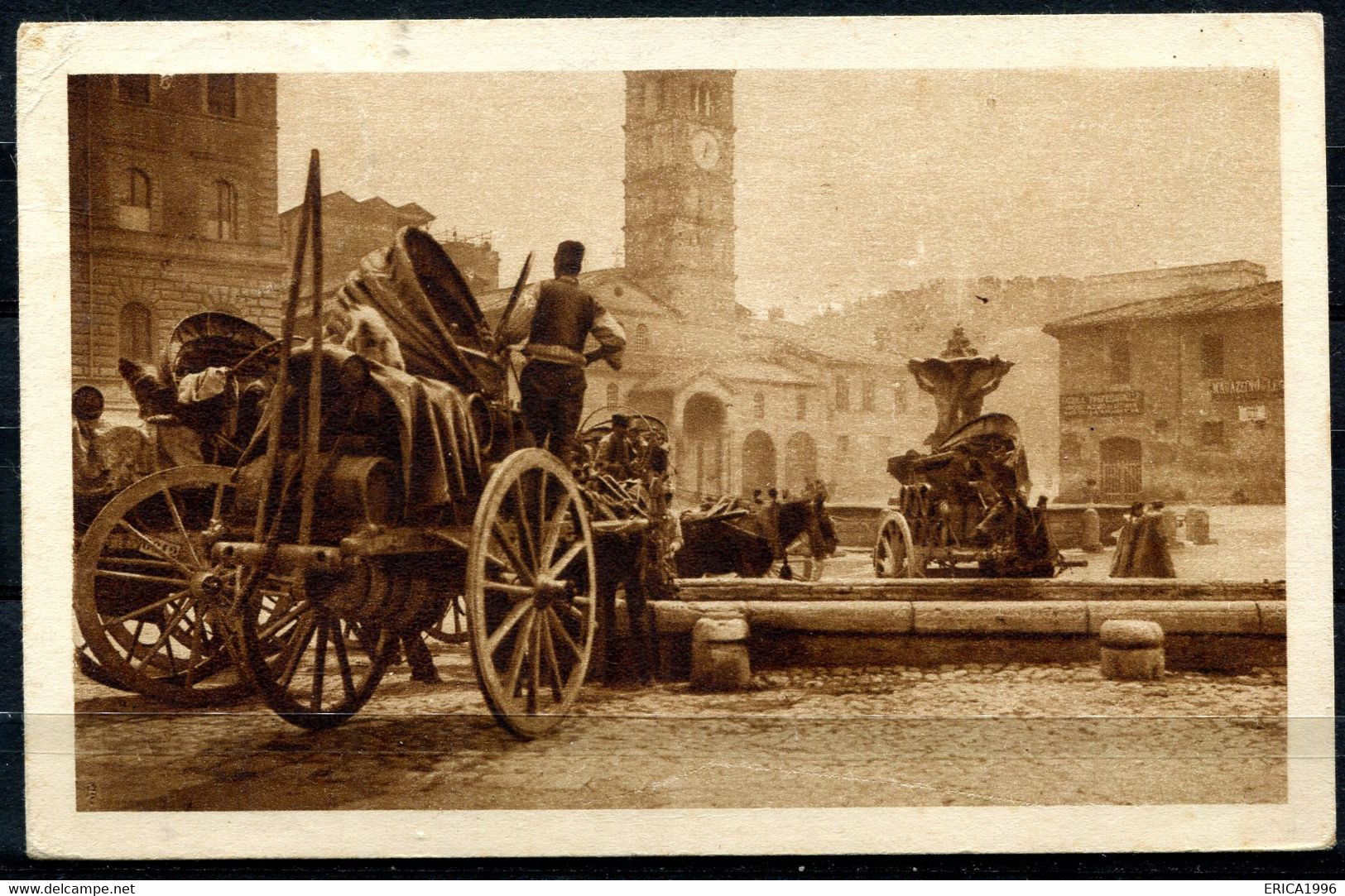 CV3913 ROMA Piazza Bocca Della Verità - Carrettieri A Vino, FP, Viaggiata 1929 Da Città Del Vaticano Per Pieve Di Teco, - Trasporti