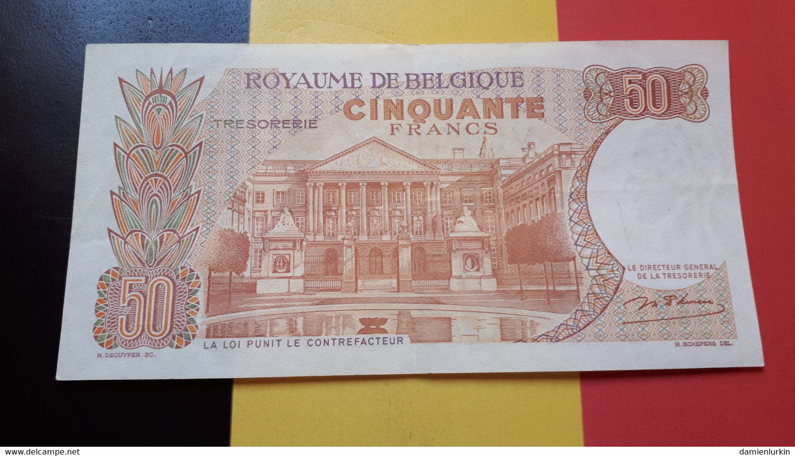 BELGIQUE/BELGIE 50 FRANCS 1966 D'HAESE TYPE II SERIE A PEU CIRCULé P-139a.1 - 50 Francs