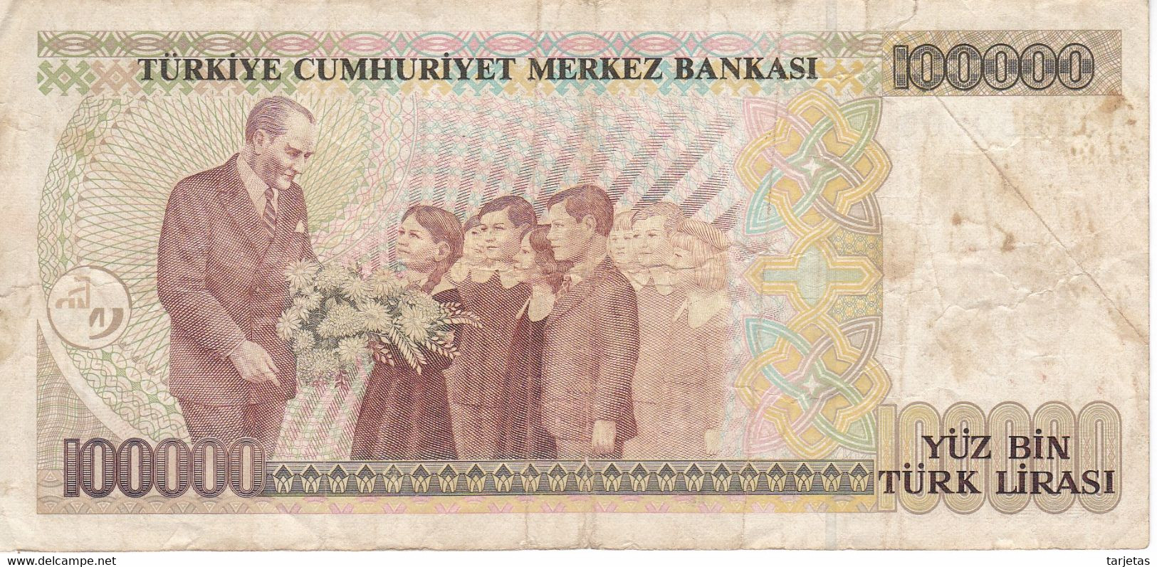 BILLETE DE TURQUIA DE 100000 LIRASI DEL AÑO 1970  (BANKNOTE) - Turquie