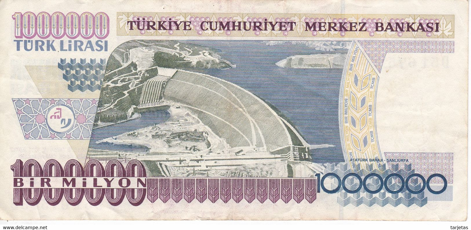 BILLETE DE TURQUIA DE 1000000 LIRASI DEL AÑO 1970  (BANKNOTE) - Turquie