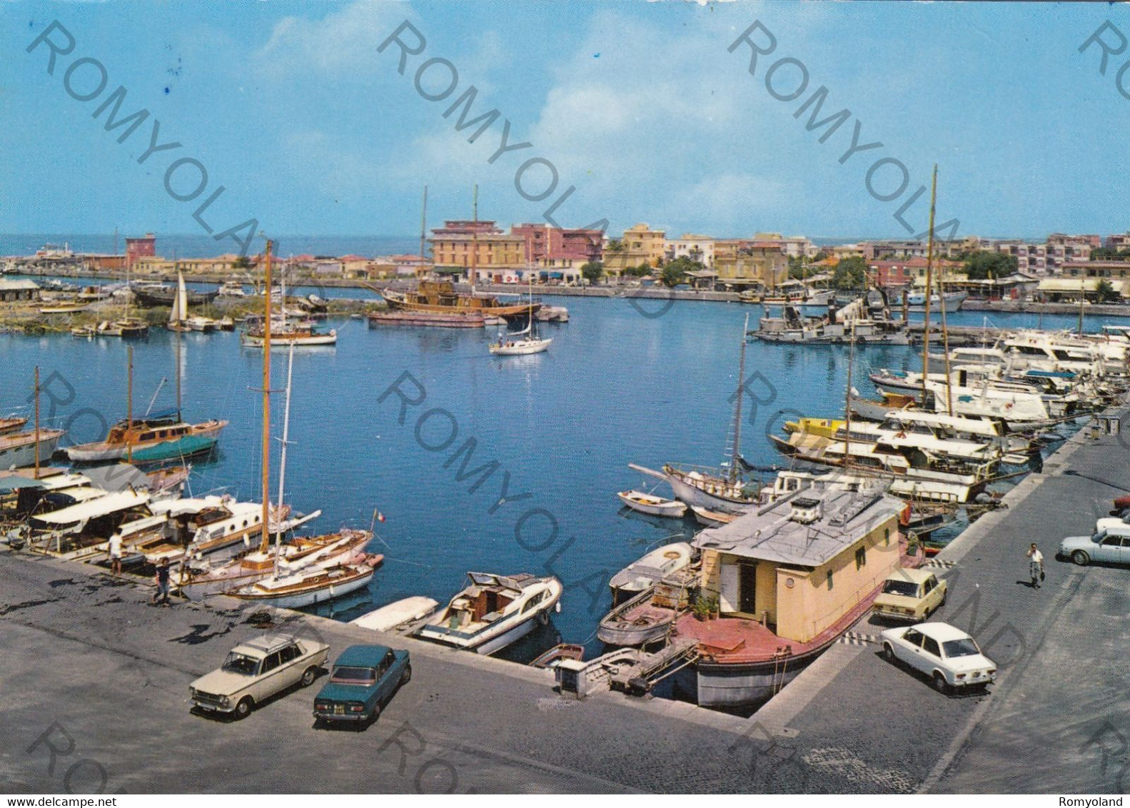 CARTOLINA  FIUMICINO,LAZIO,DARSENA,STORIA,MEMORIA,CULTURA,RELIGIONE,IMPERO ROMANO,BELLA ITALIA,VIAGGIATA 1974 - Fiumicino