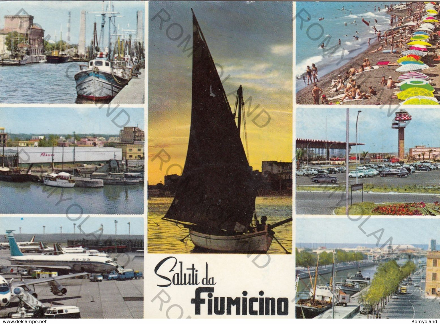 CARTOLINA  FIUMICINO,LAZIO,SALUTI,STORIA,MEMORIA,CULTURA,RELIGIONE,IMPERO ROMANO,BELLA ITALIA,VIAGGIATA 1967 - Fiumicino