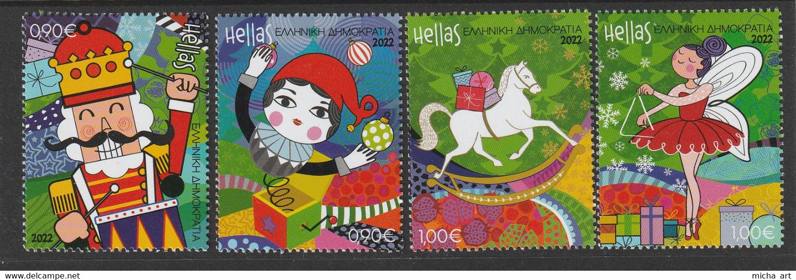 Greece 2022 Christmas Set MNH - Unused Stamps