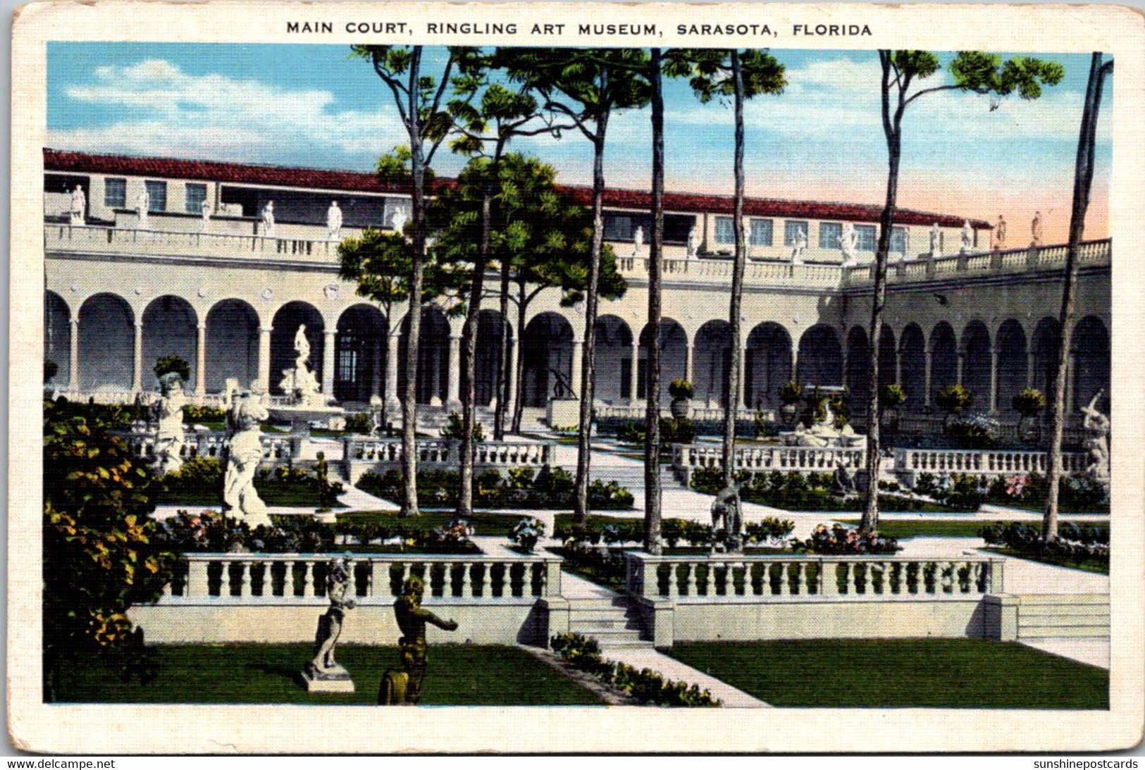 Florida Sarasota Ringlng Art Museum Main Court 1937 - Sarasota