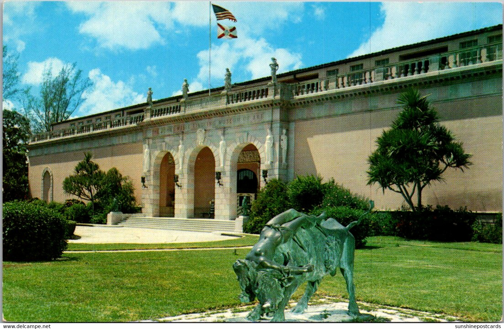 Florida Sarasota Ringling Art Museum Main Facade With Bronze Sculpture Lygia And The Bull - Sarasota