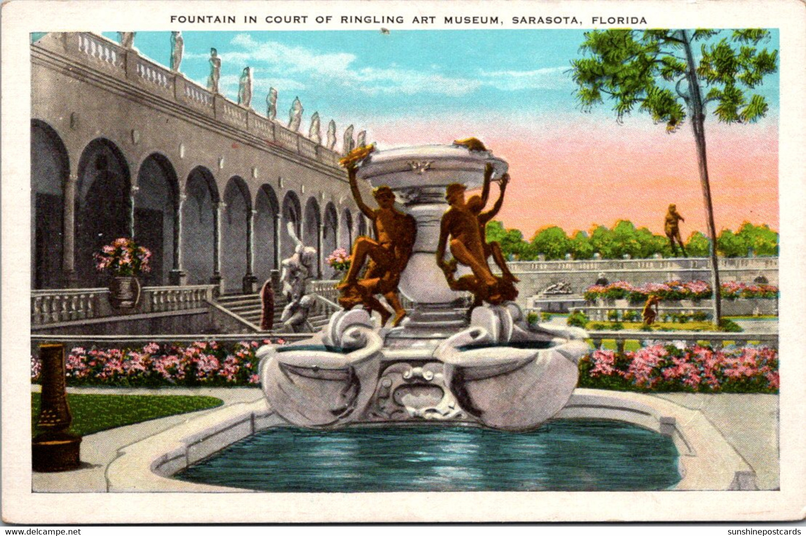 Florida Sarasota Ringling Art Museum Fountain In Court - Sarasota