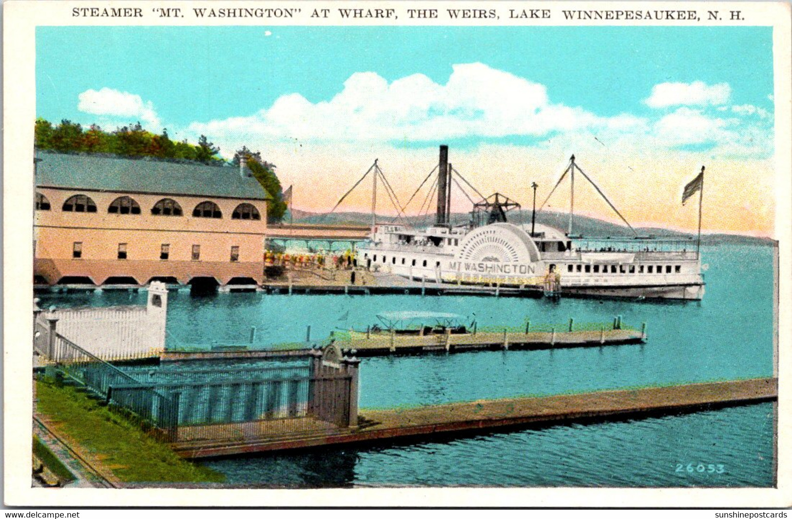 New Hampshire Lake Winnepesaukee The Weirs Steamer Mount Washington At The Wharf - White Mountains