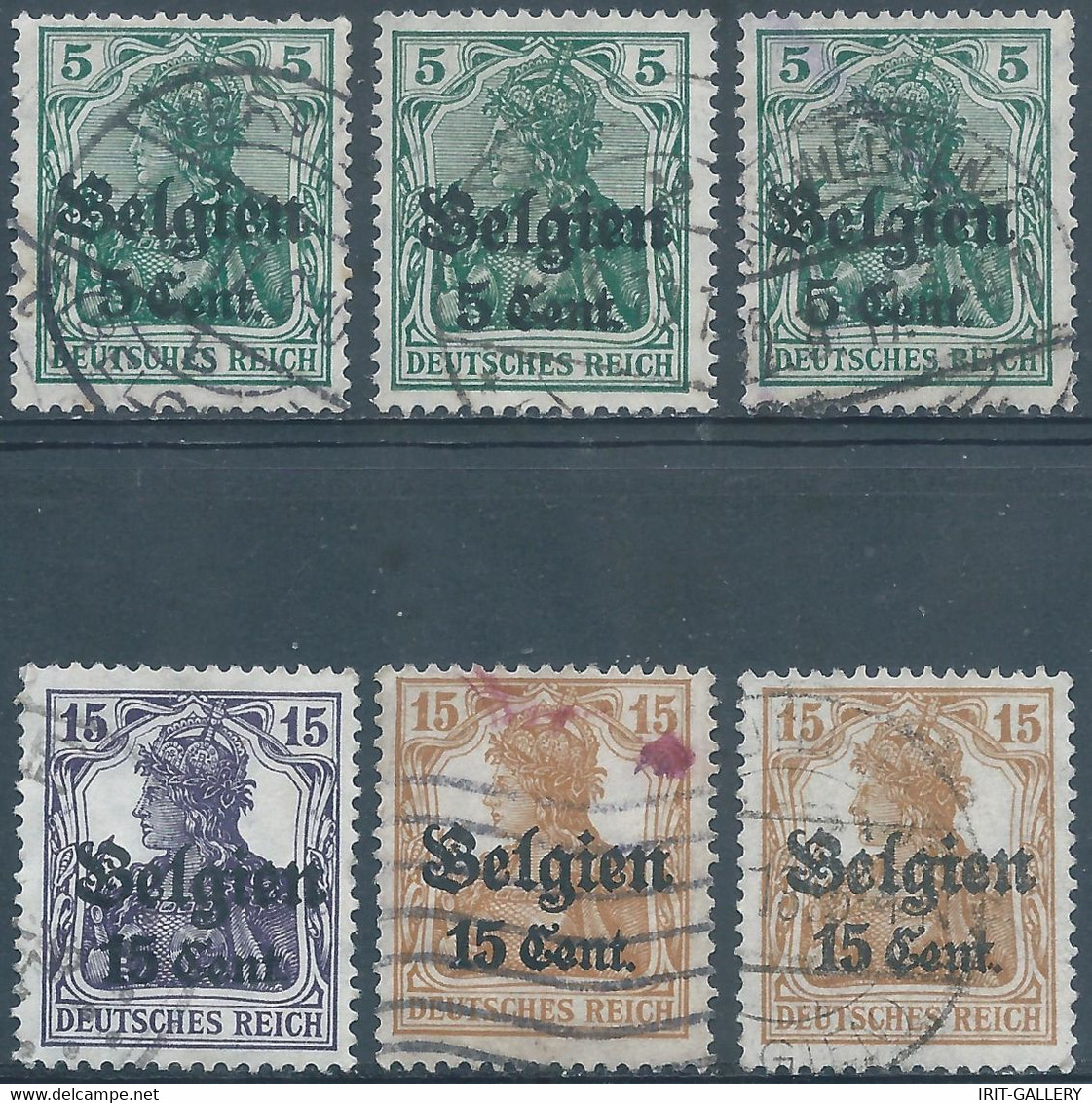 Germania-Germany-Deutschland,German Occupation In Belgium First World War,1916 "Cent" & Overprinted "Belgien" - Occupation 1914-18