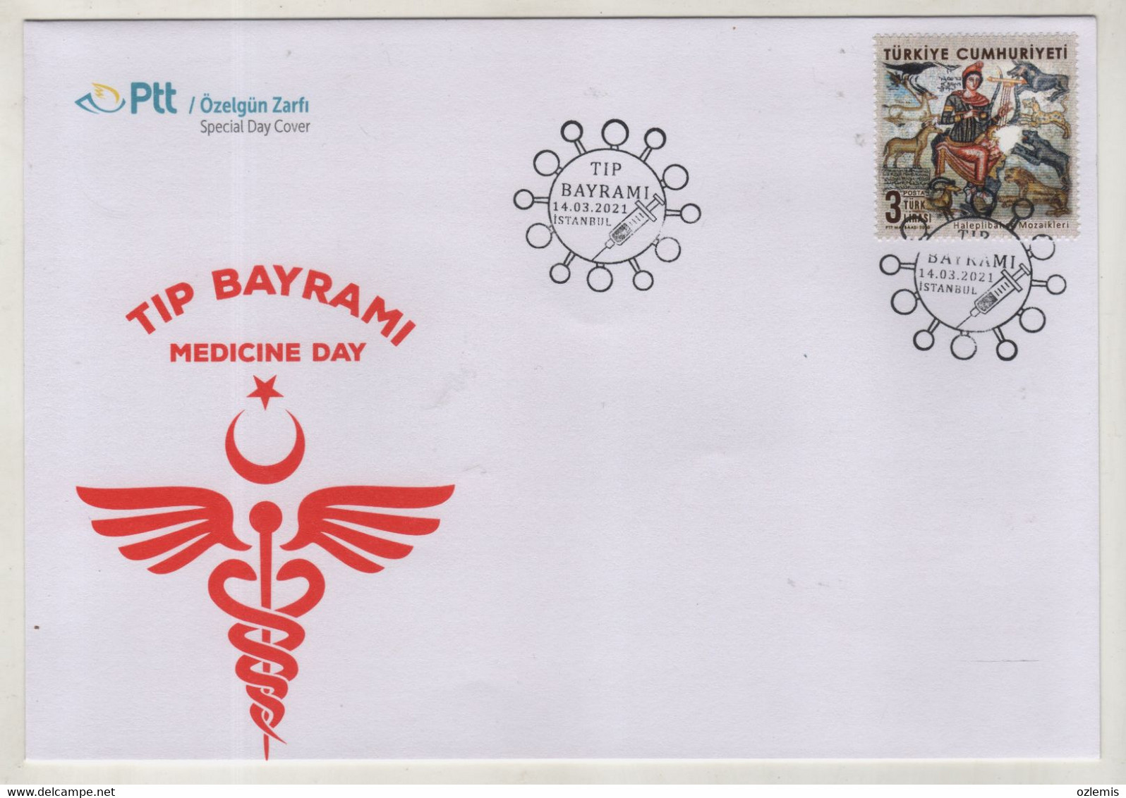 TURKEY,TURKEI,TURQUIE ,2021 COVID 19 PANDEMIC,-2021 MEDICINE DAY  FDC - Brieven En Documenten