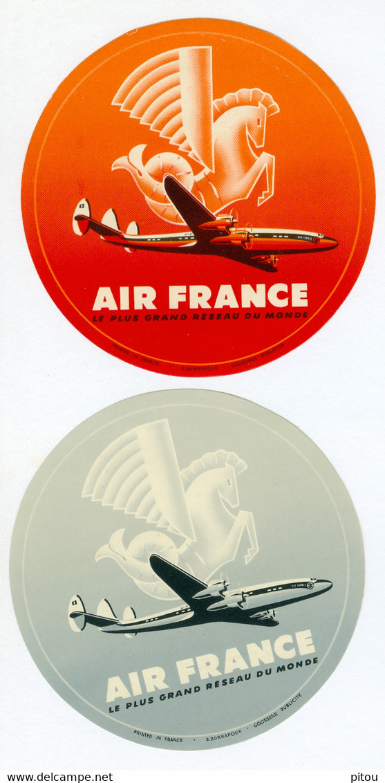 AVIATION - LOT DE 2 AUTOCOLLANTS PUBLICITAIRES AIR FRANCE - Stickers