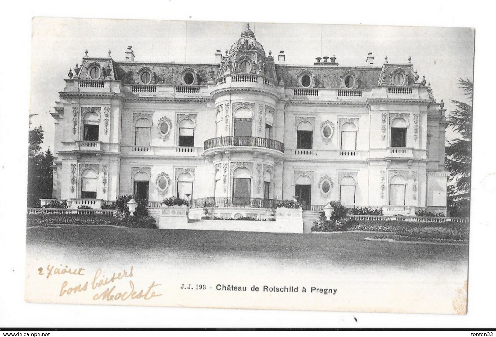 PREGNY - SUISSE - CPA DOS SIMPLE De 1903 - Le Chateau De ROTSCHILD - ROY22 - - Pregny-Chambésy