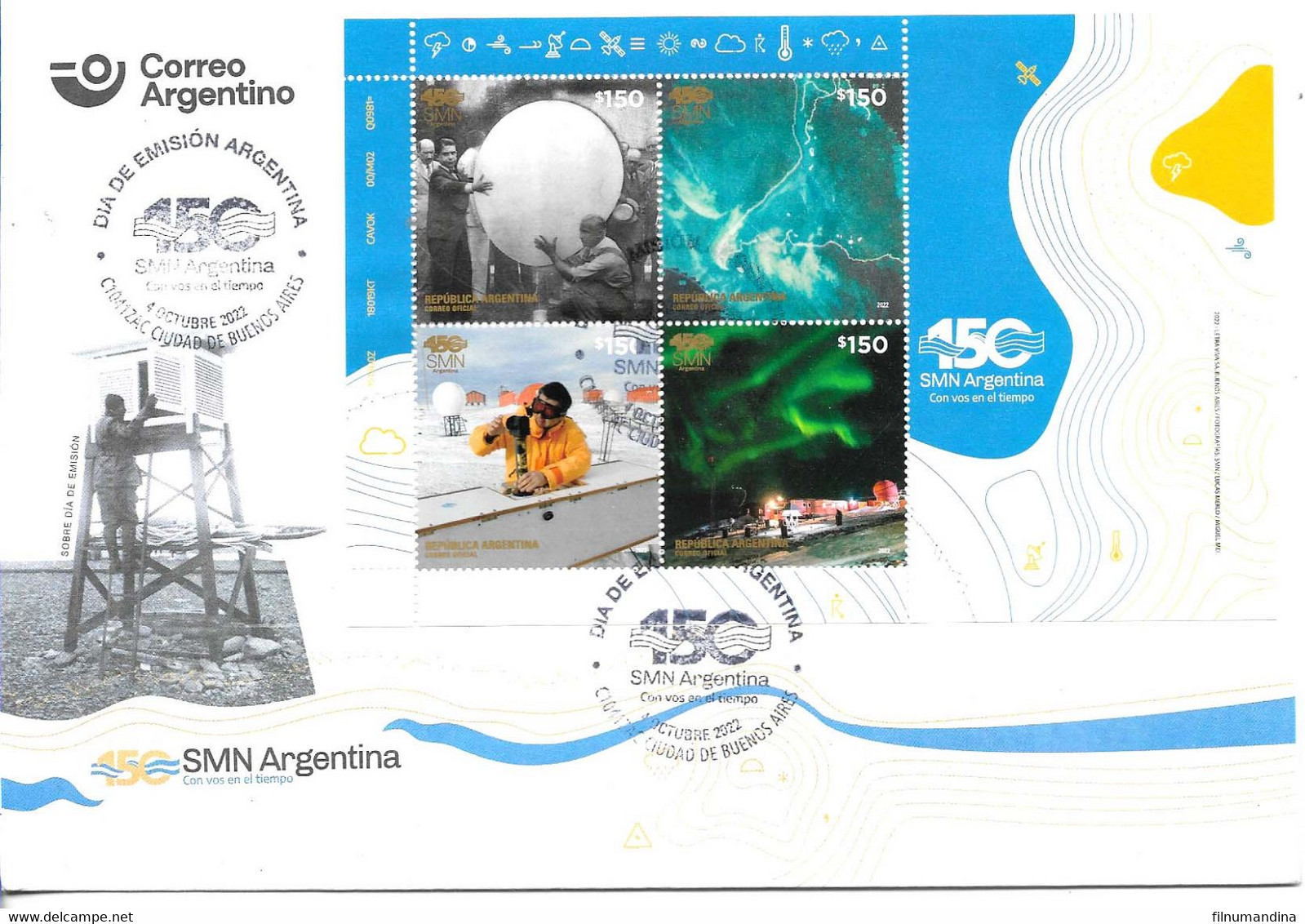 #75147 ARGENTINE,ARGENTINA 2022 ANTARCTICA MARAMBIO STATION METEOROGICAL SERVICE FDC - Sonstige & Ohne Zuordnung