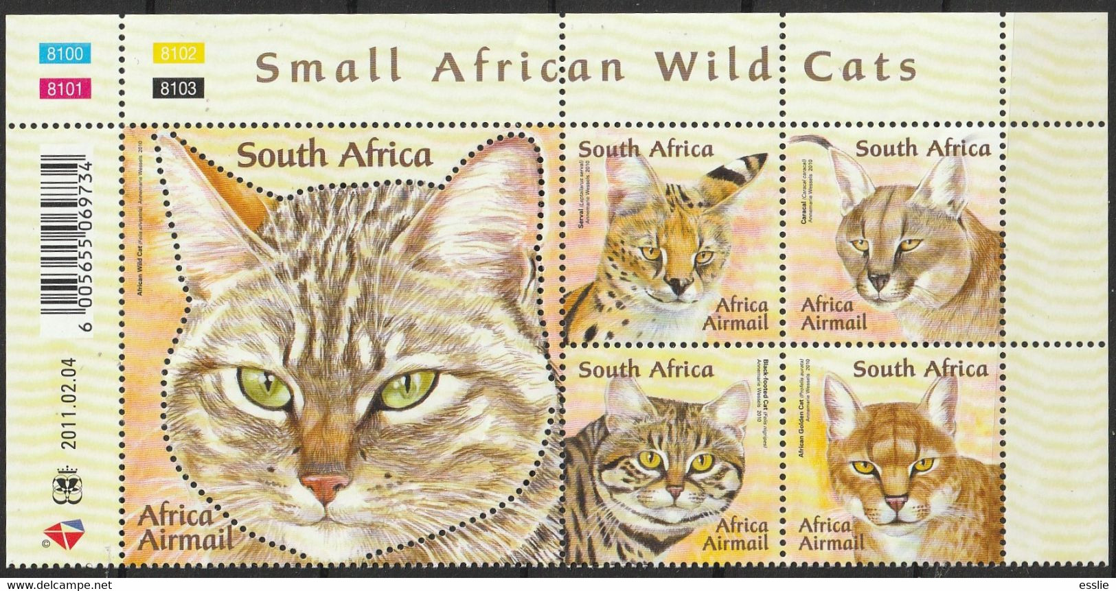 South Africa RSA - 2011 - Cats Kleinkatzen - Unused Stamps