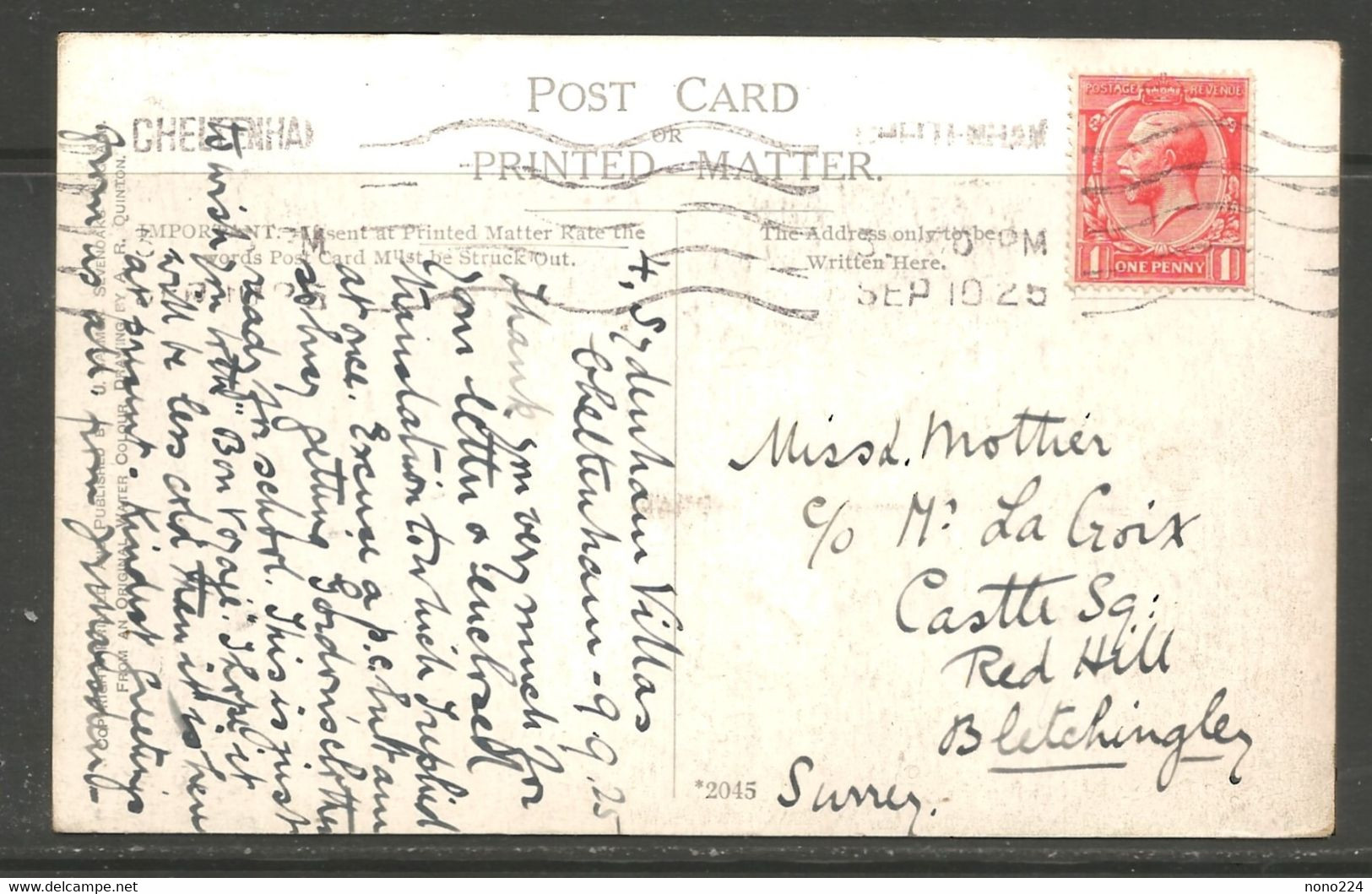 Carte P De 1925 ( Arundel ) - Arundel