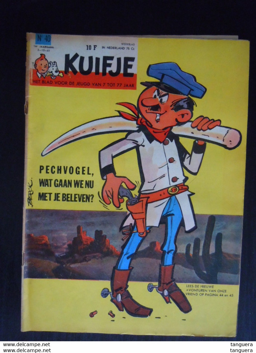 Kuifje Weekblad 1961 Nr 40 Omslag Berck Met Oa F. Craenhals P. Jacobs Goscinny Jem Weinberg Duval R. Reding - Kuifje