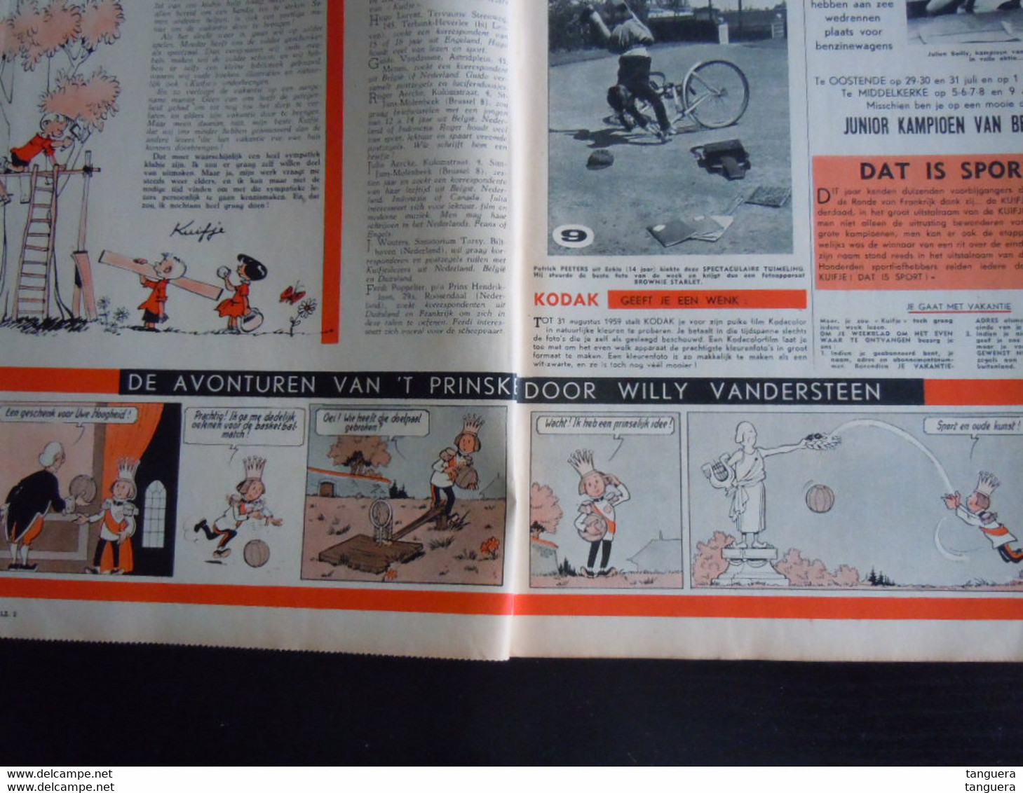 Kuifje Weekblad 1959 Nr 30 Omslag Bob De Moor Oa. 't Prinske Door Willy Vandersteen - Kuifje