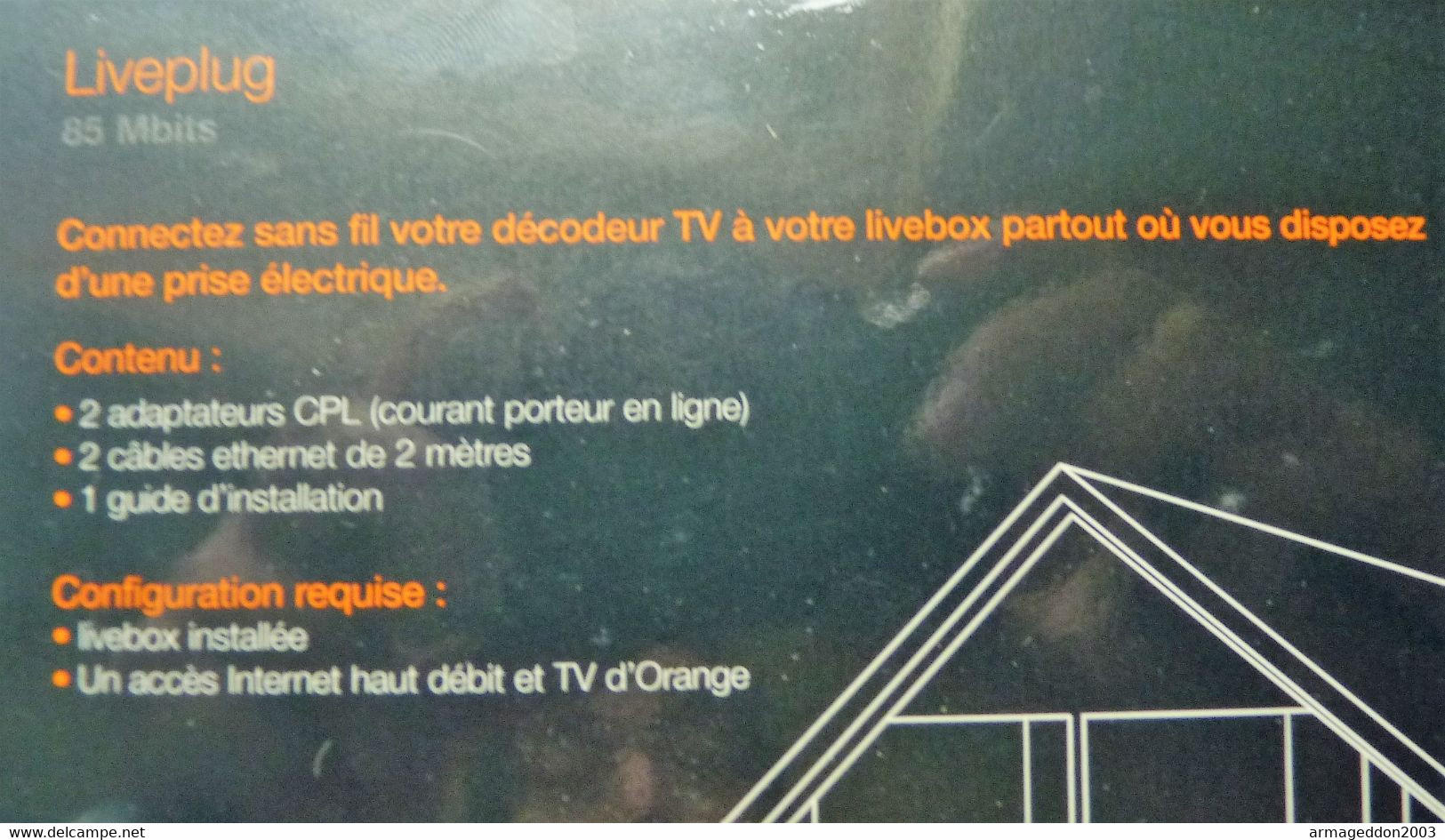 LIVEPLUG ORANGE ADAPTATEURS CPL DECODEURS 85 MBITS NEUF OUVERT JUSTE POUR PHOTO