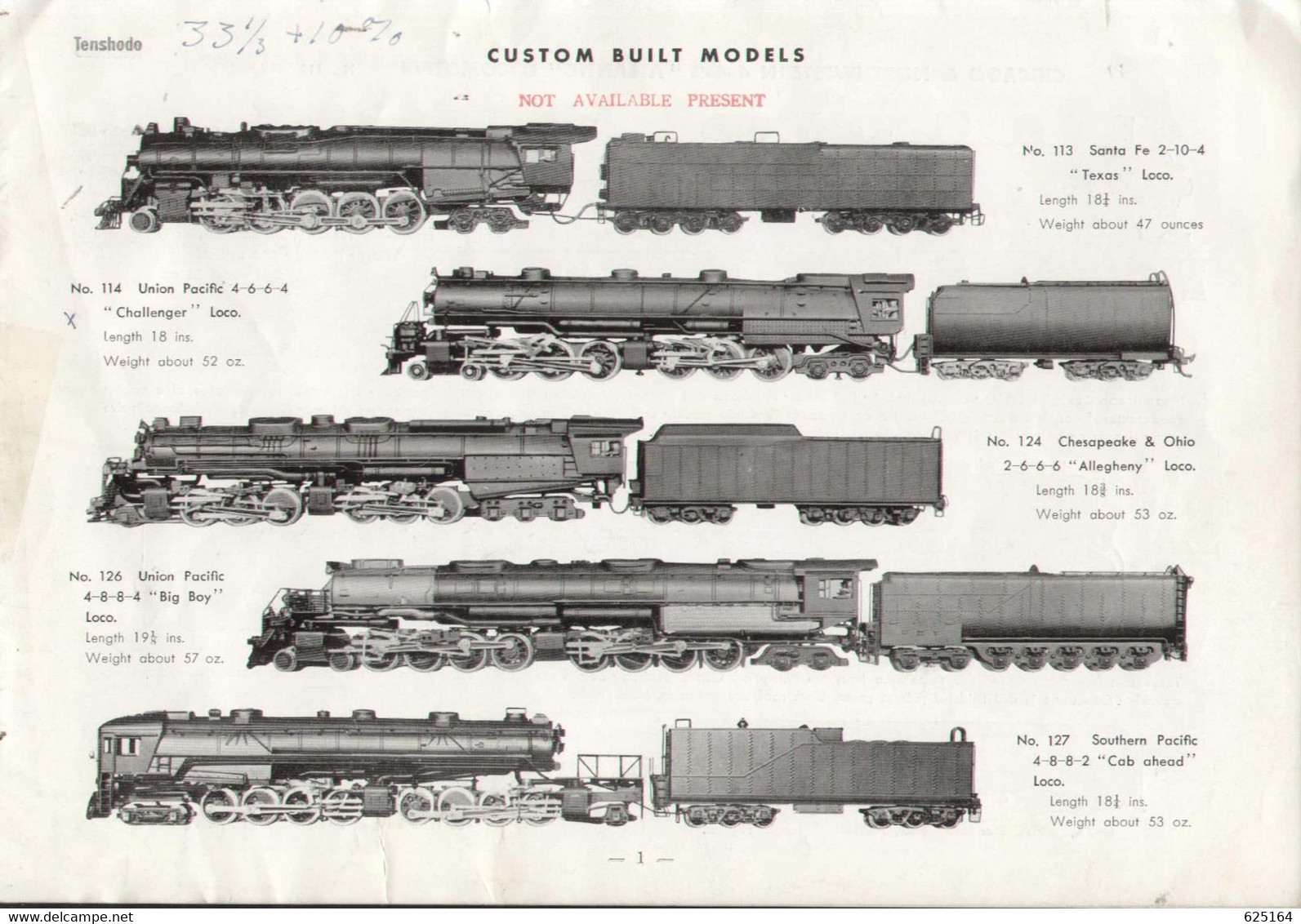 Catalogue TENSHODO 1956 Model Railroad HO Gauge 1/87  First Complete Catalog - Inglese