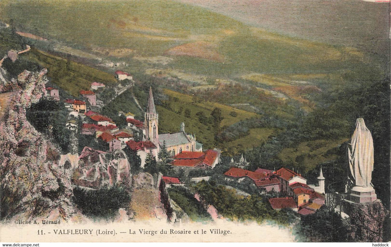 VALFLEURY: LA VIERGE DU ROSAIRE ET LE VILLAGE - Andrézieux-Bouthéon