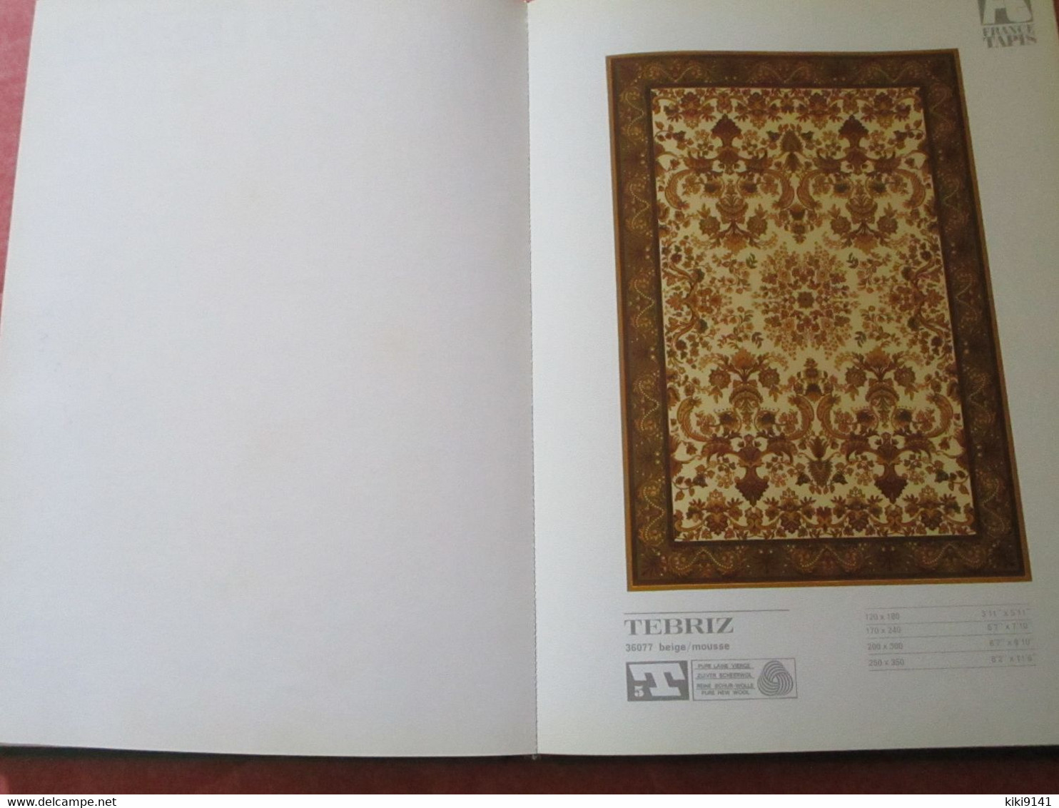 FRANCE TAPIS 74 -Catalogue collection Générale Carpettes - 328 pages dont 50% illustrées