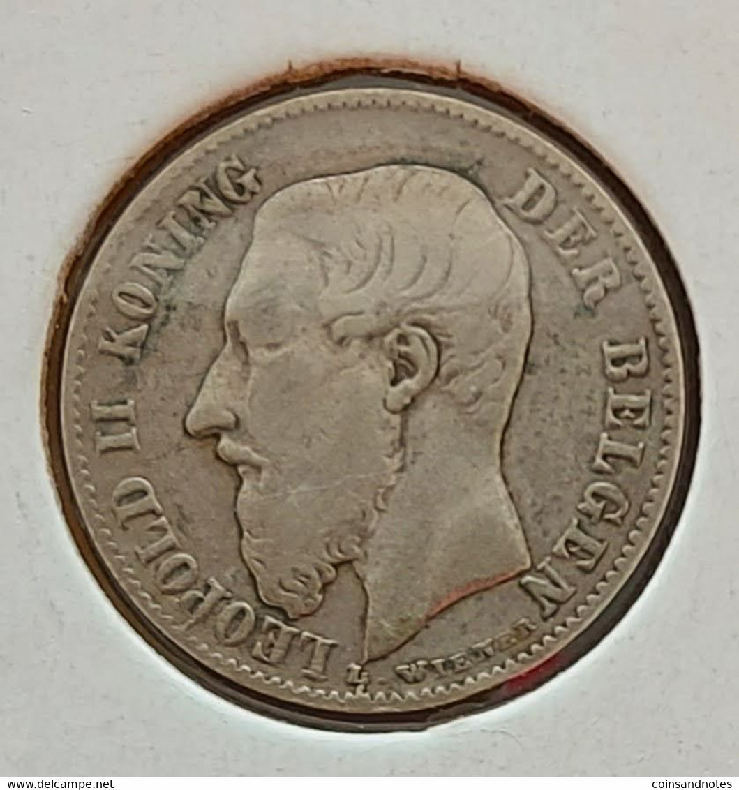 Belgium 1886 - 50 Centiem VL Zilver - Leopold II - Morin 185 - ZFr - 50 Cent