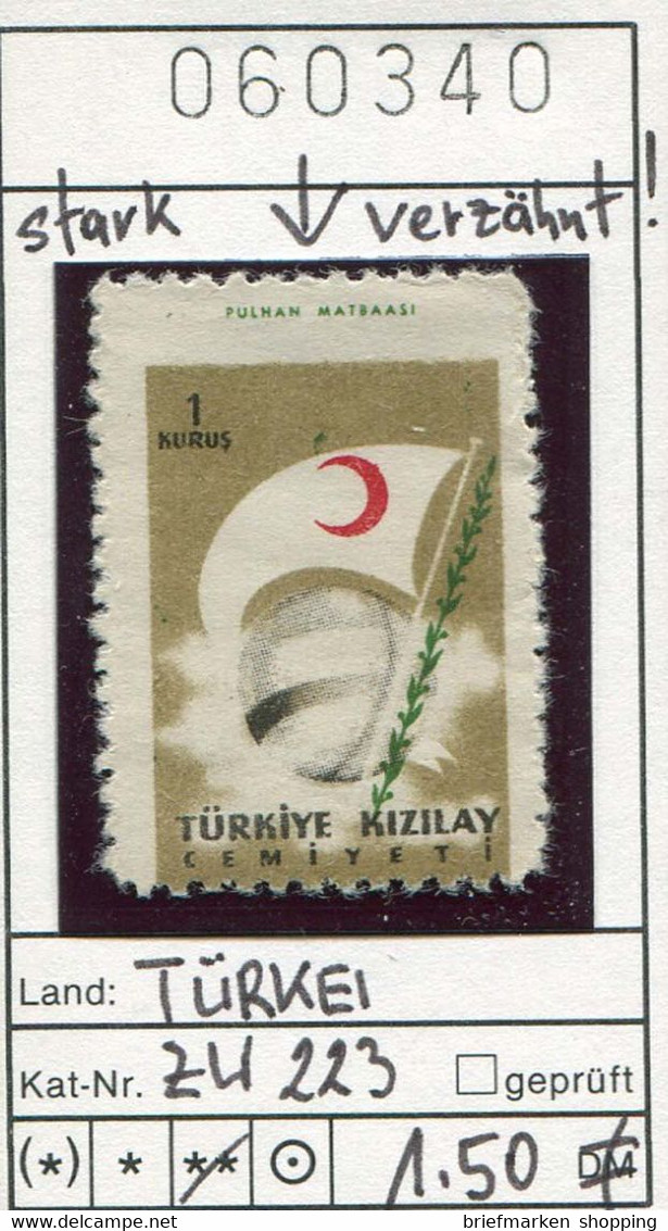 Türkei 1957 - Turkey 1957 - Turquie 1957 - Michel Zw 223 Stark Verzähnt / Decallage - ** Mnh Neuf Postfris - - Autres & Non Classés