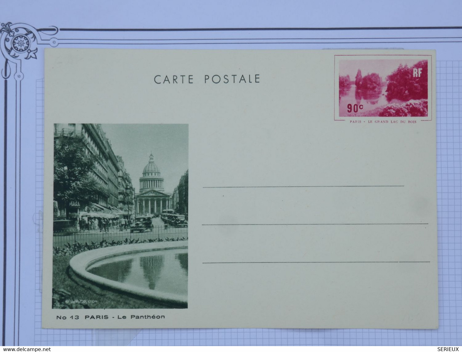 BG17 FRANCE  BELLE LETTRE ENTIER  1895 NON VOYAGEE++LE PANTHEON +++ - Sonstige & Ohne Zuordnung