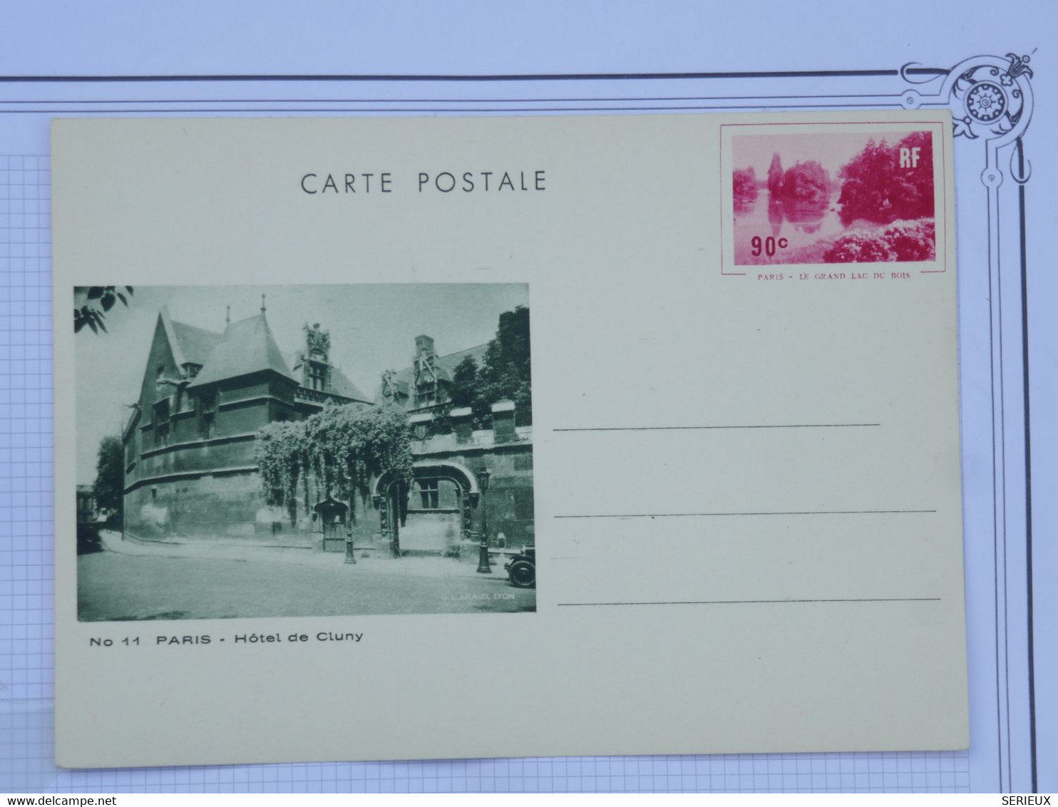 BG17 FRANCE  BELLE LETTRE ENTIER  1895 NON VOYAGEE++HOTEL DE CLUNY   +++ - Other & Unclassified