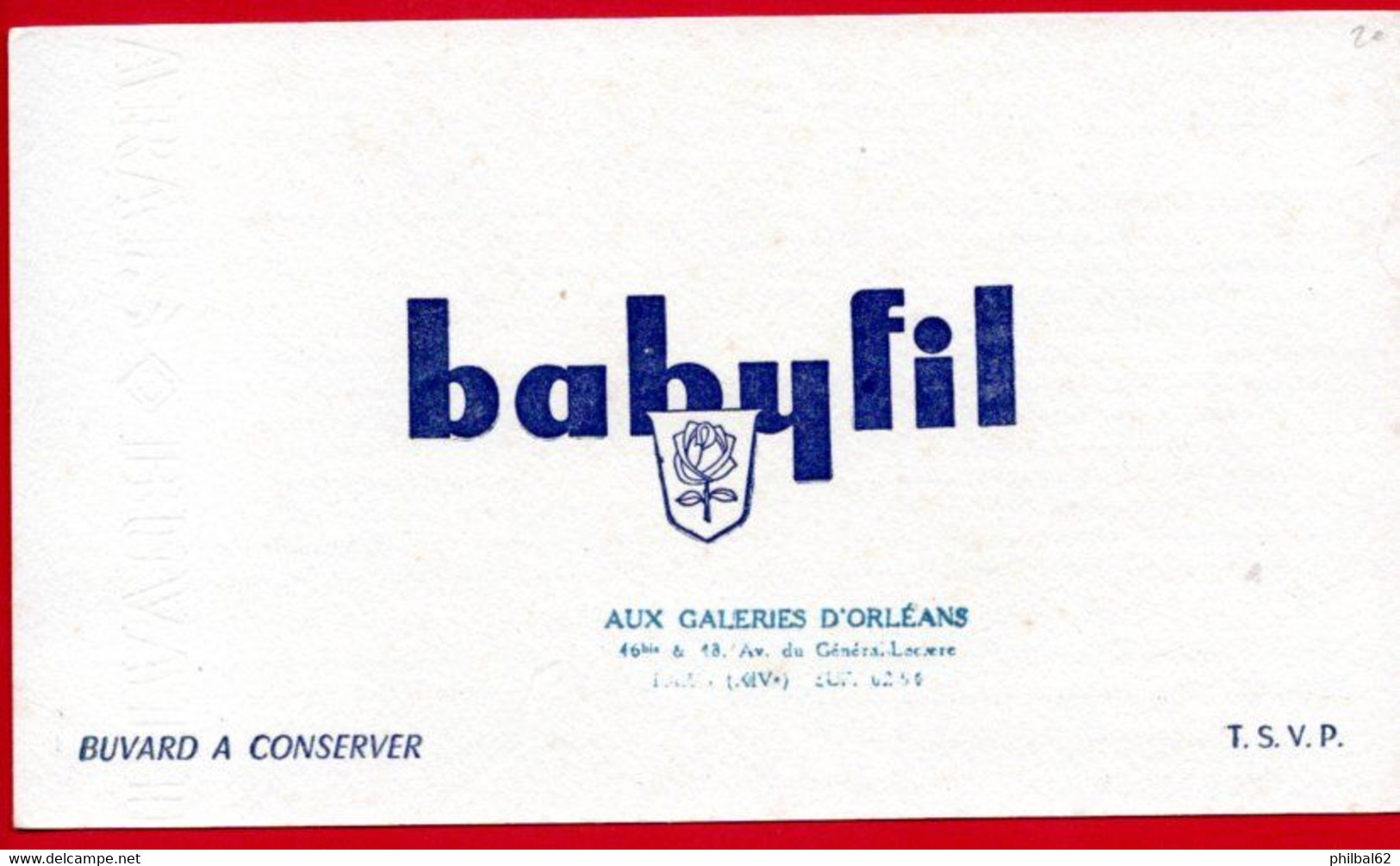 Buvard Babyfil, Aux Galeries D'Orléans. - Textile & Clothing