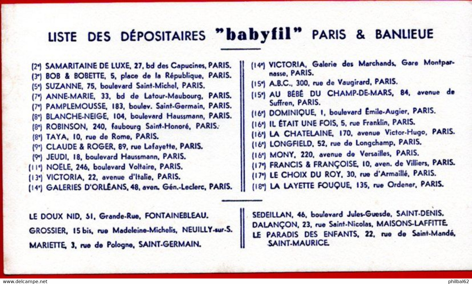 Buvard Babyfil, Aux Galeries D'Orléans. - Textile & Vestimentaire