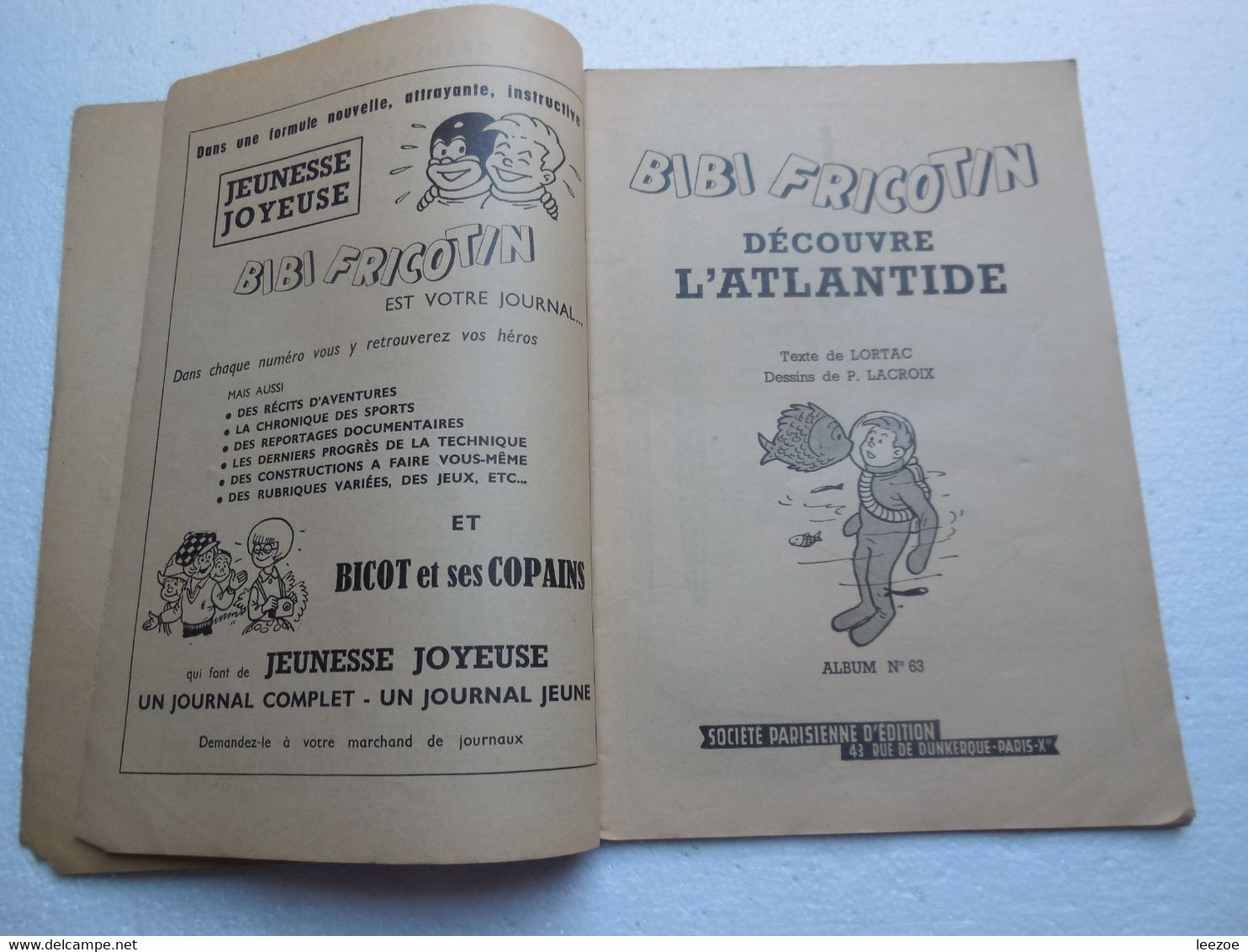 BD Bibi Fricotin (2e Série - SPE) (Après-Guerre) 63. Bibi Fricotin Découvre L'Atlantide..PIN02 - Bibi Fricotin