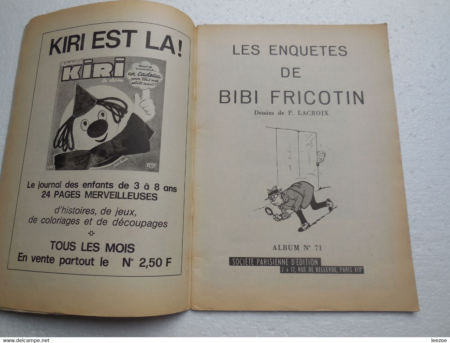 BD BIBI FRICOTIN Les Enquêtes De Bibi 1972..PIN02 - Bibi Fricotin