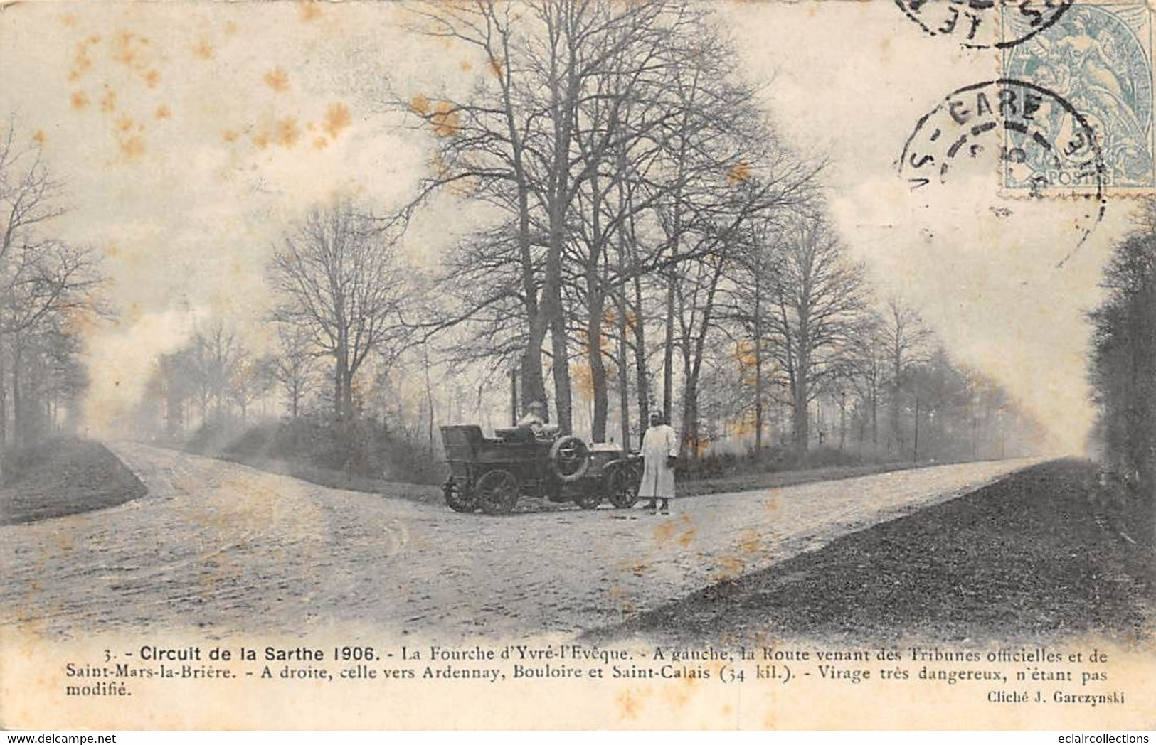 Thème Sport Automobile    :Circuit De La Sarthe 1906 . 39 Cartes Numérotées - Manque N° 2  Edit.Garczinski   (voir Scan) - Le Mans