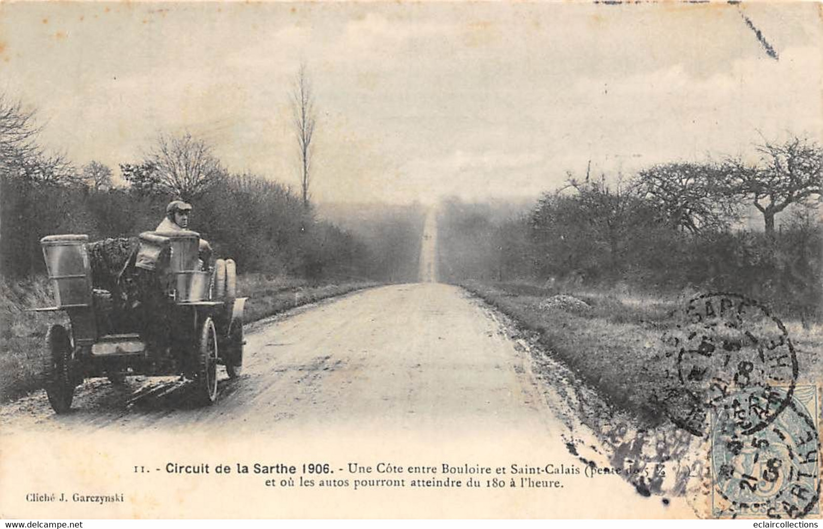 Thème Sport automobile    :Circuit de La Sarthe 1906 . 39 cartes numérotées - manque N° 2  Edit.Garczinski   (voir scan)