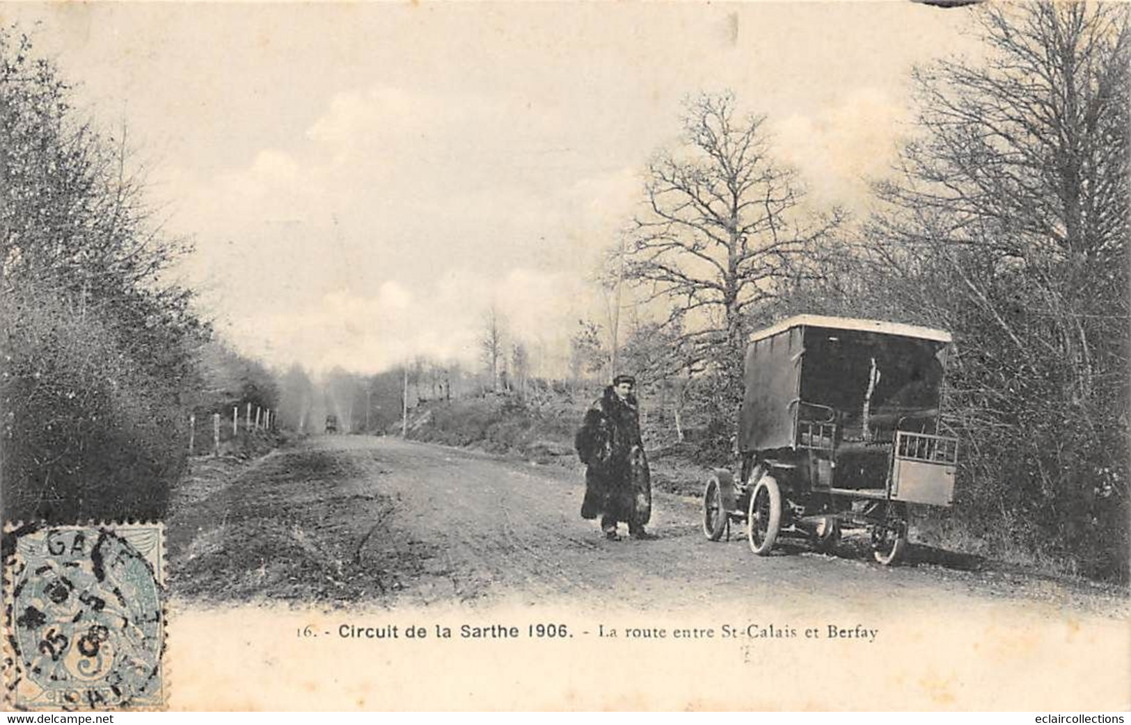 Thème Sport automobile    :Circuit de La Sarthe 1906 . 39 cartes numérotées - manque N° 2  Edit.Garczinski   (voir scan)