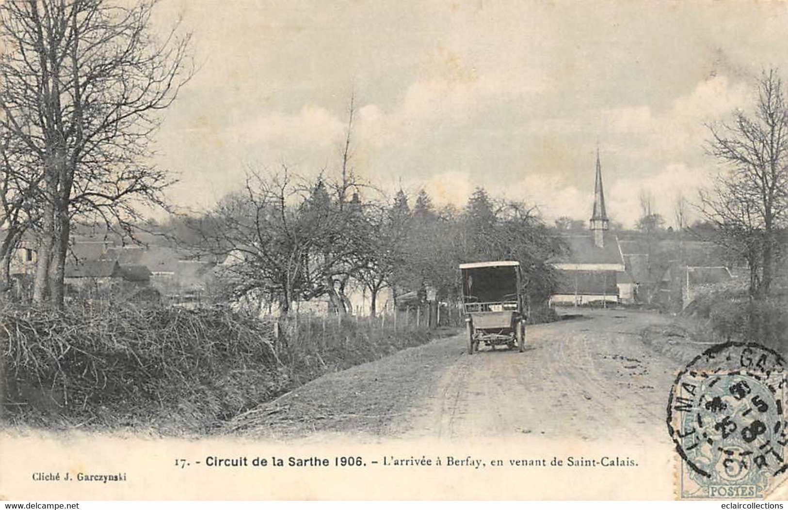 Thème Sport automobile    :Circuit de La Sarthe 1906 . 39 cartes numérotées - manque N° 2  Edit.Garczinski   (voir scan)