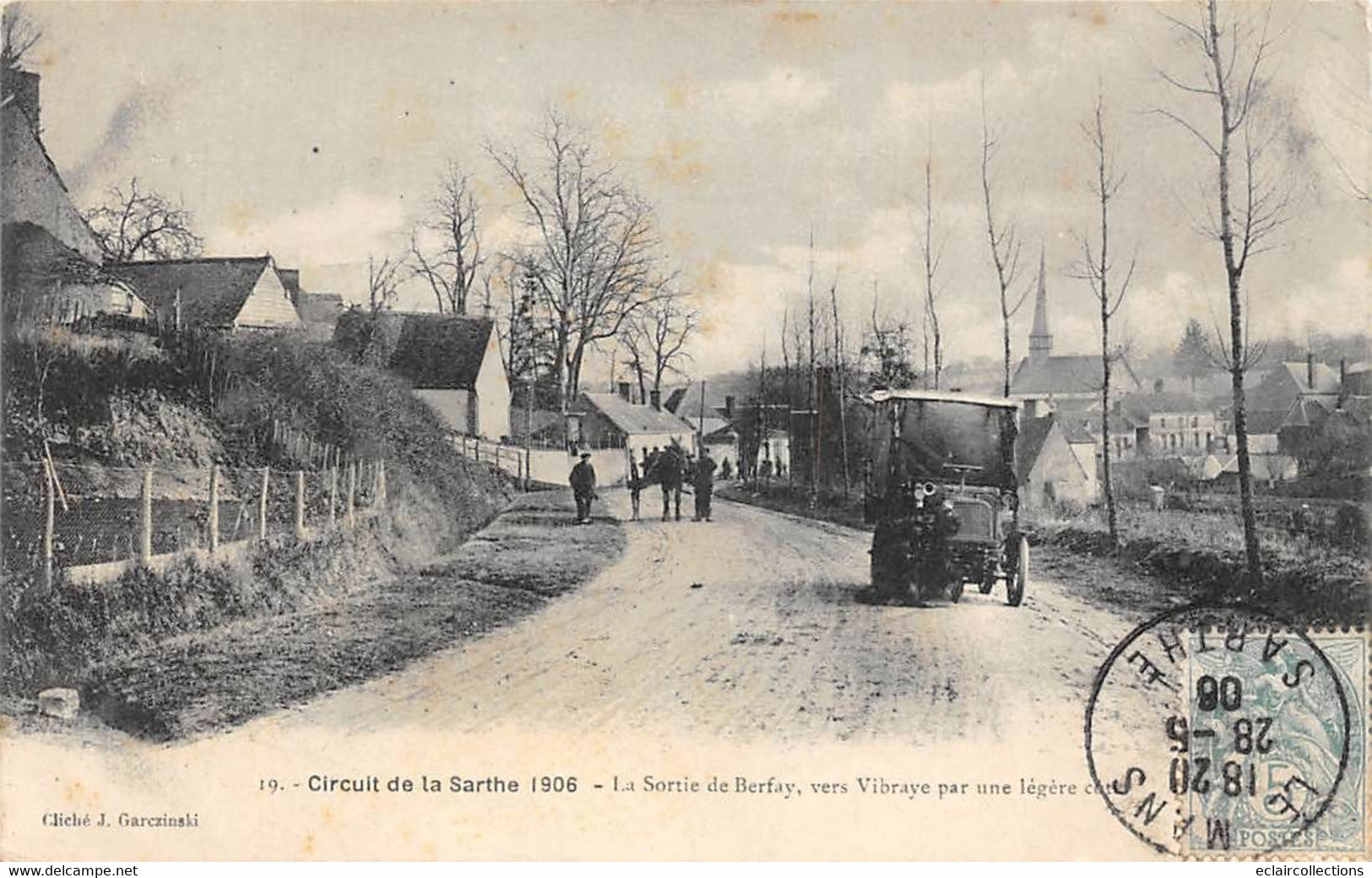 Thème Sport automobile    :Circuit de La Sarthe 1906 . 39 cartes numérotées - manque N° 2  Edit.Garczinski   (voir scan)