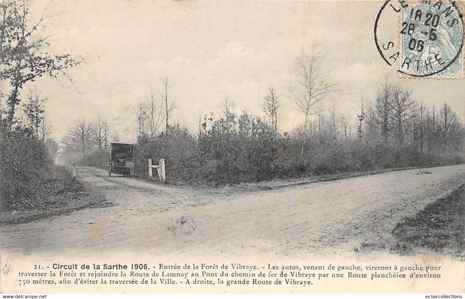 Thème Sport automobile    :Circuit de La Sarthe 1906 . 39 cartes numérotées - manque N° 2  Edit.Garczinski   (voir scan)