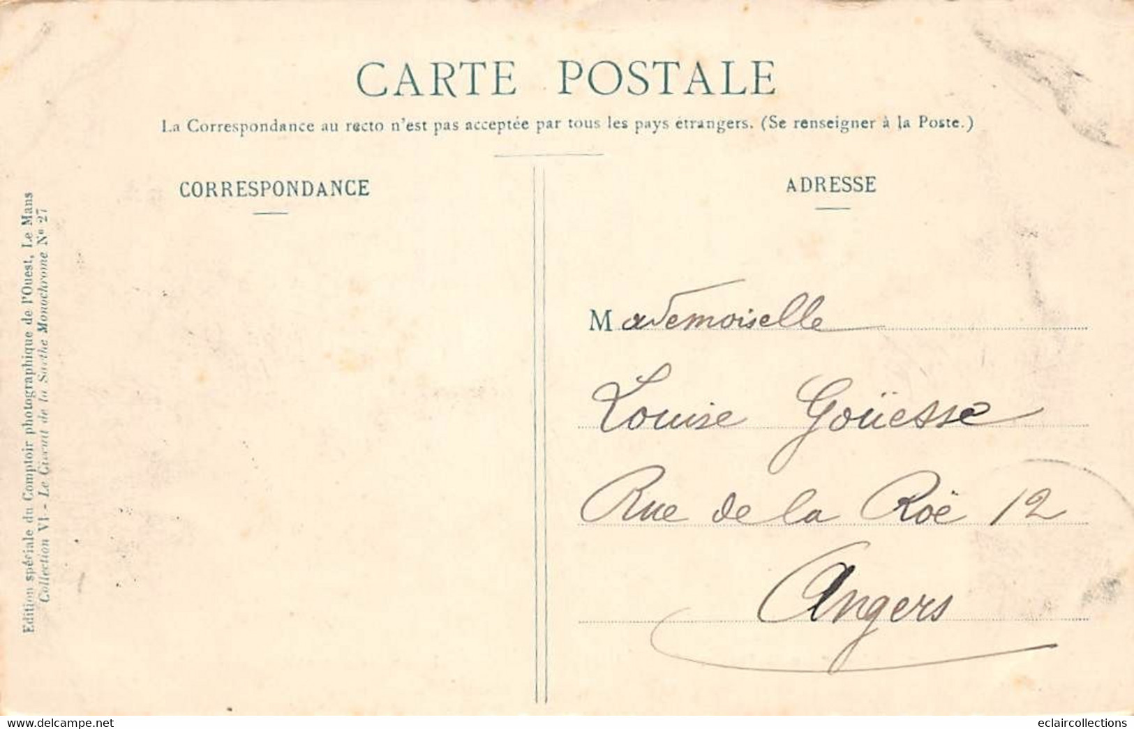 Thème Sport automobile    :Circuit de La Sarthe 1906 . 39 cartes numérotées - manque N° 2  Edit.Garczinski   (voir scan)