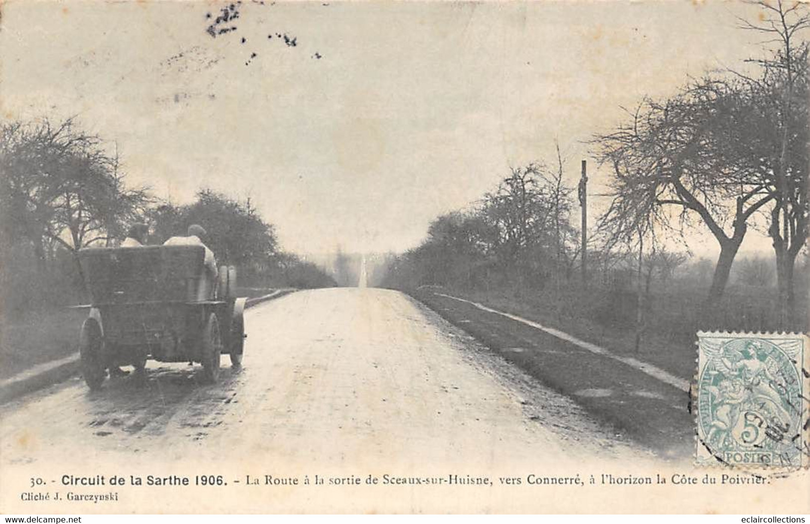 Thème Sport automobile    :Circuit de La Sarthe 1906 . 39 cartes numérotées - manque N° 2  Edit.Garczinski   (voir scan)