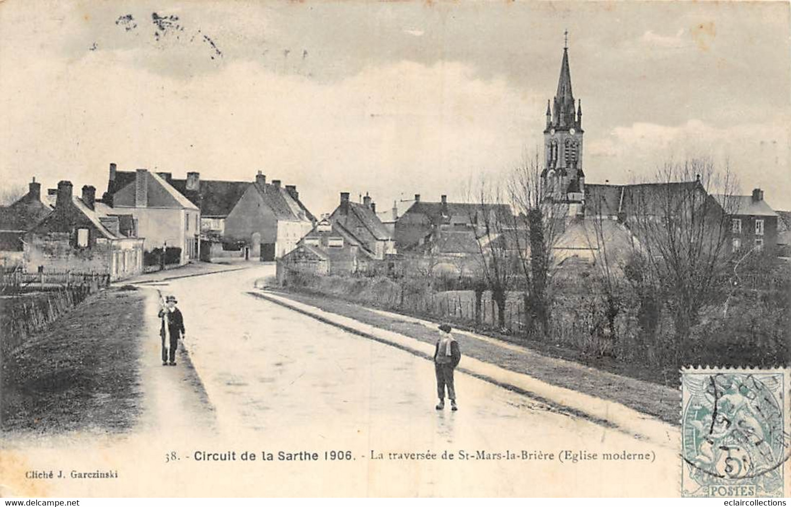 Thème Sport automobile    :Circuit de La Sarthe 1906 . 39 cartes numérotées - manque N° 2  Edit.Garczinski   (voir scan)