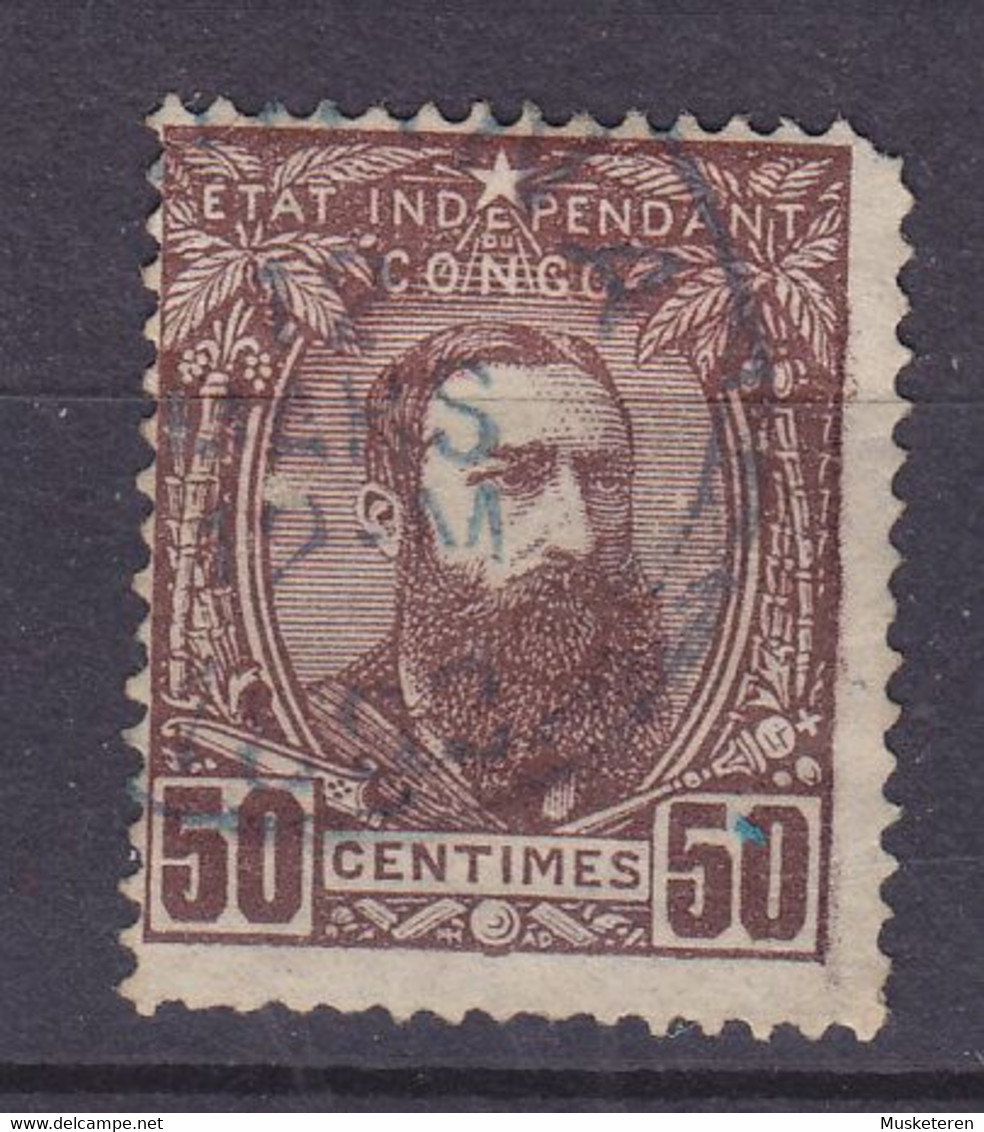 Belgian Congo 1887 Mi. 9,  50c. King König Leopold II. Von Belgien ...NA 1892 Cds. (2 Scans) - 1884-1894