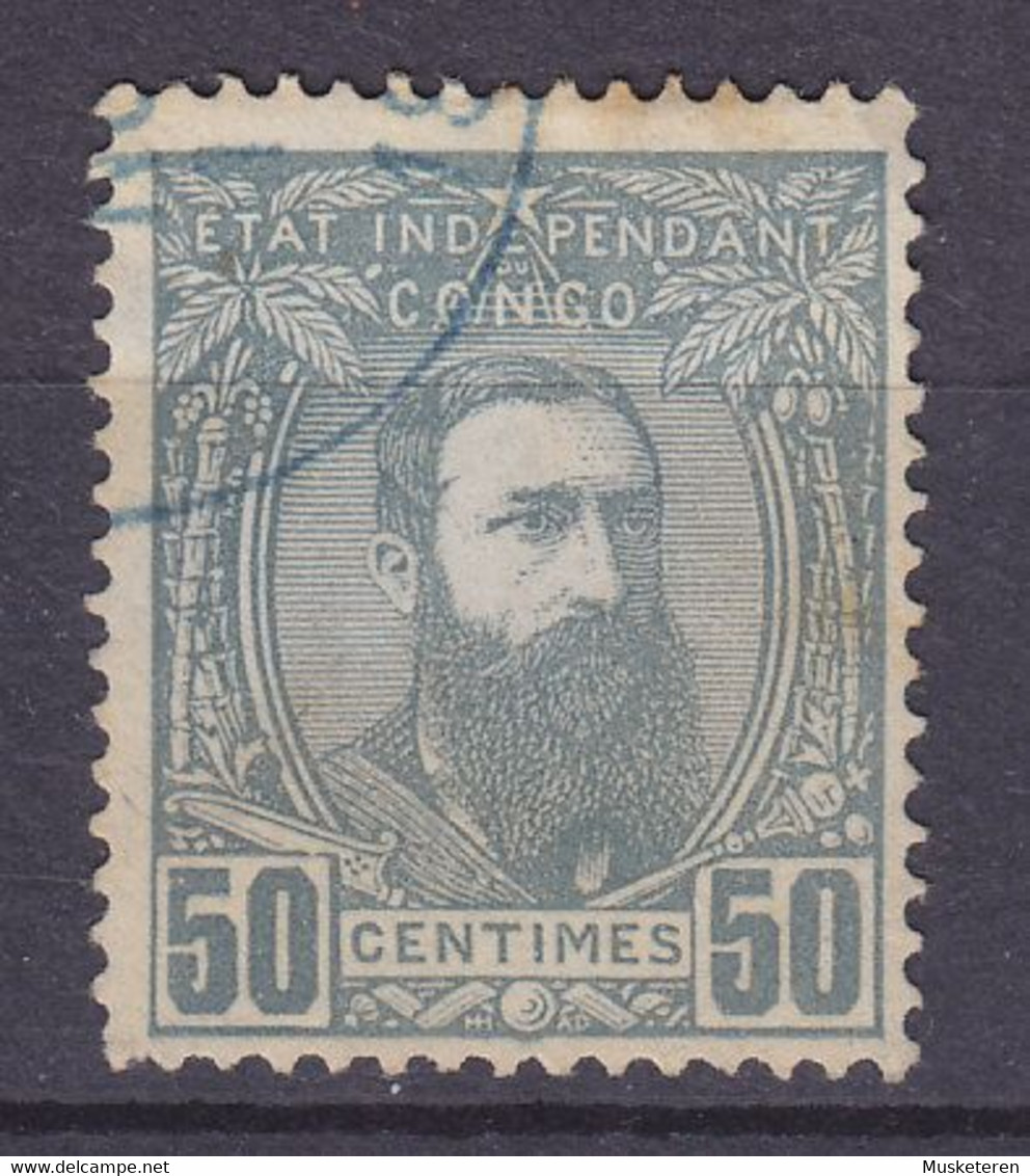 Belgian Congo 1894 Mi. 12,  50c. King König Leopold II. Von Belgien (2 Scans) - 1884-1894