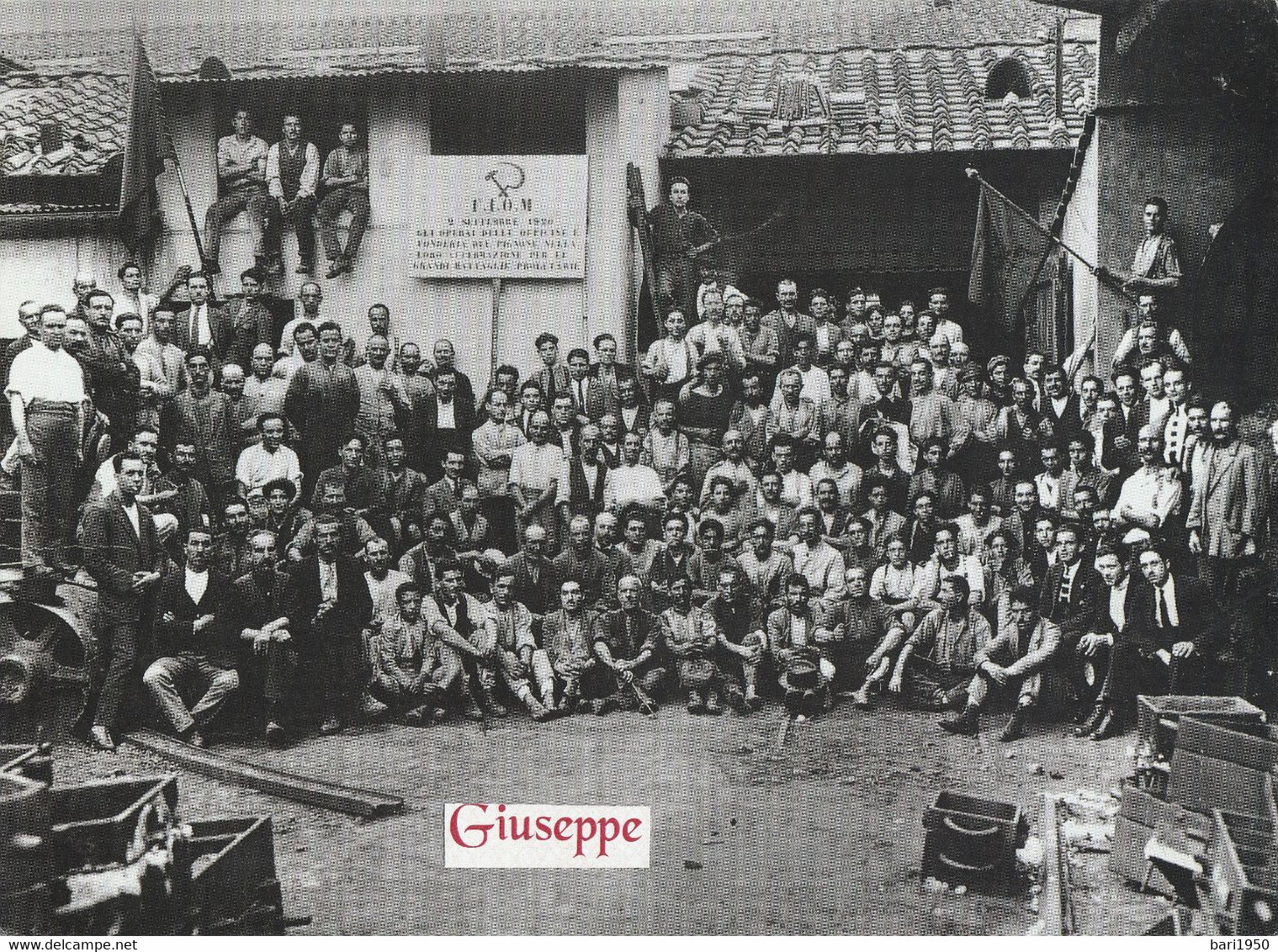 Foto Riproduzione  ALINARI "Copyright Fratelli Alinari " Settembre 1930 - F.I.O.M.- Occupazione Fabbrica PIGNONE - Etnicas