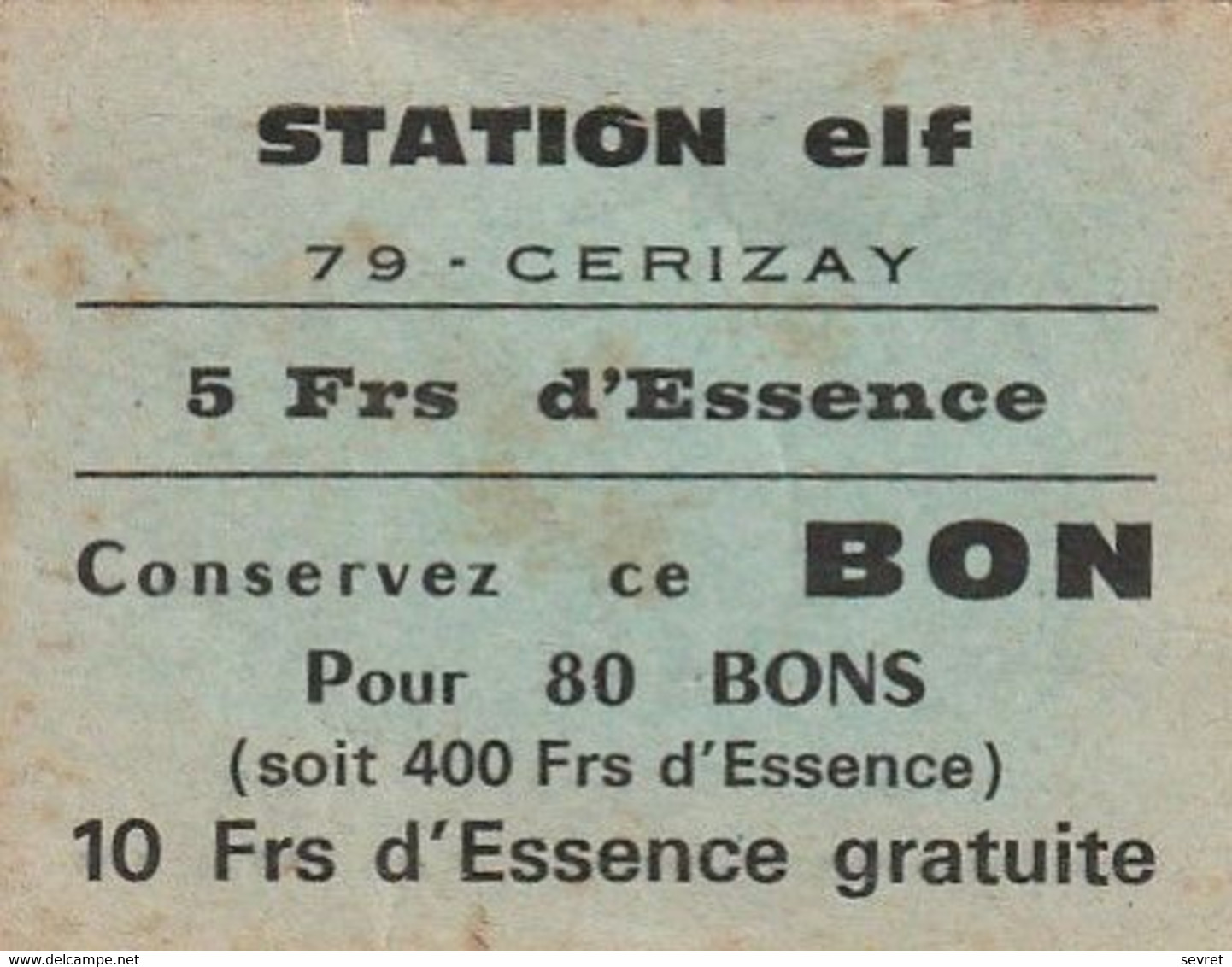 79 CERIZAY - Garage COULAIS .Bon D'essence Station Elf. - Auto's